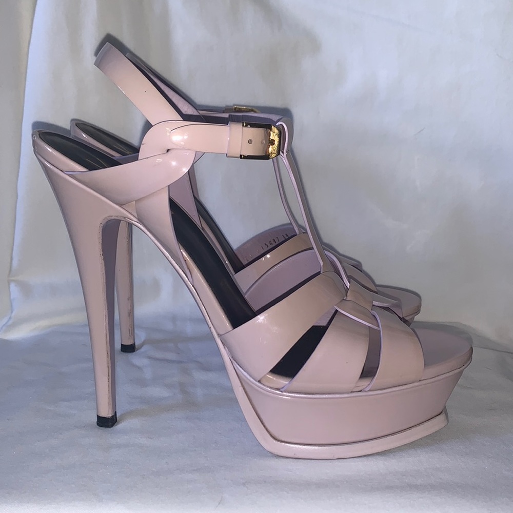Saint Laurent Lavender Tribute Platform Sandals